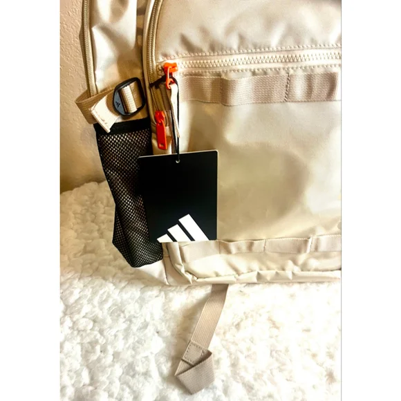 NWT $70 Adidas Core Advantage 4 Beige Backpack Unisex Large - Picture 2 of 14